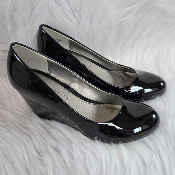 CHINESE LAUNDRY Nima Black Patent Wedge Pump Size 6.5 - Picture 5 of 11